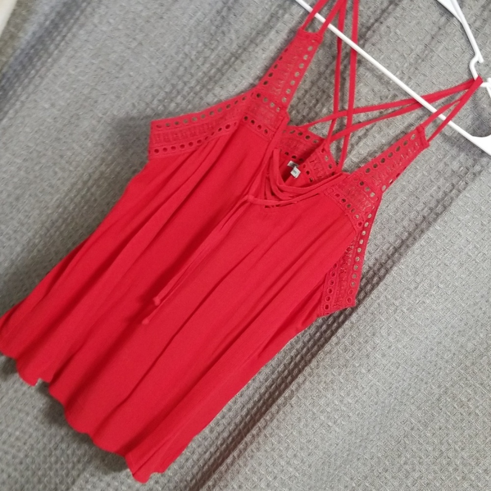 Maurices red top with straps